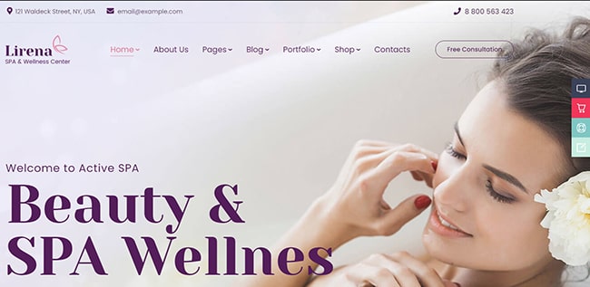 Mẫu web giới thiệu công ty chuyên về làm đẹp, spa